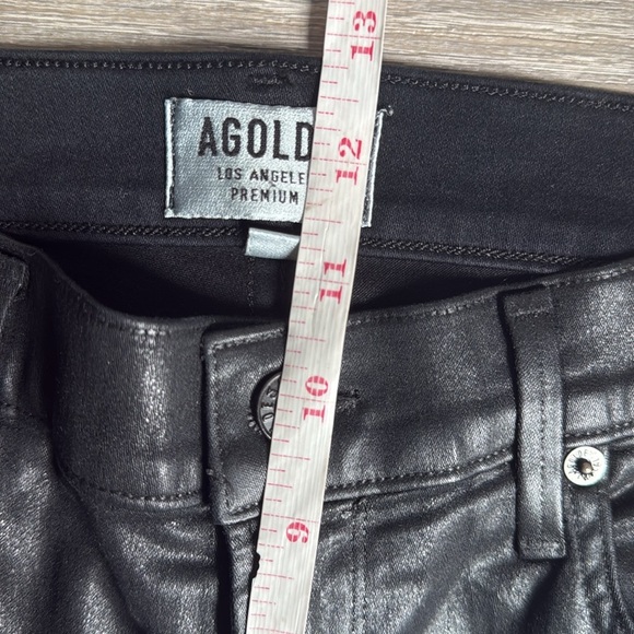 AGolde Sophie cropped High Rise Skinny Coated Wax Jeans 29 - Picture 7 of 12